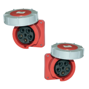 Ổ cắm gắn âm 5P 63A 6H IP67 - dạng nghiêng F435-6FC
