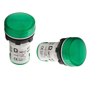 Đèn báo vòm Ø22 IP65 220VAC màu xanh lá OMG-LH-G31