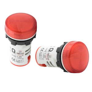 Đèn báo vòm Ø22 IP65 220VAC màu đỏ OMG-LH-R31