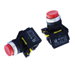 Nút nhấn Omega có đèn, loại phẳng Ø 22mm, nhấn nhả, màu đỏ OMG-PBX-01HD-R31