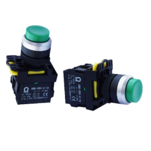 Nút nhấn nhả Ø22 IP65 1NO màu xanh lá OMG-PBX-10H-G