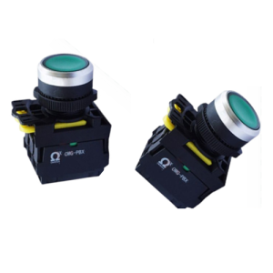 Nút nhấn nhả Ø22 IP65 1NO+NC xanh lá Omega OMG-PBX-11-G